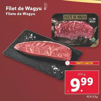 Oferta de Filete De Wagyu por 9,99€ en Lidl