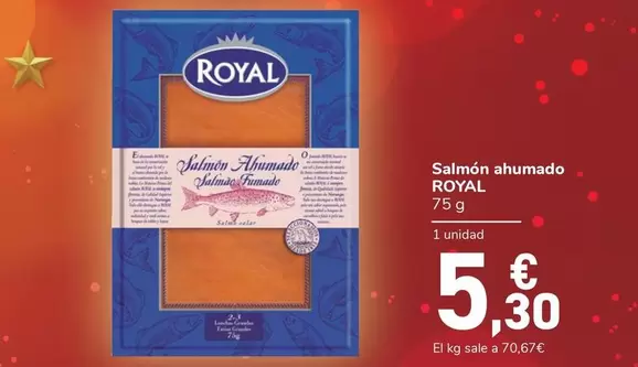 Oferta de Royal - Salmon Ahumado por 5,3€ en Carrefour Express