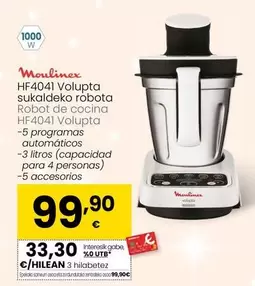 Oferta de Moulinex - Robot De Cocina HF4041 Volupta por 99,9€ en Eroski