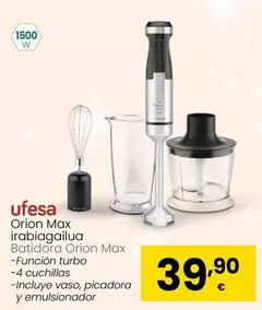 Oferta de Ufesa - Batidora Orion Max por 39,9€ en Eroski