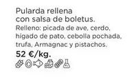 Oferta de Pato - Pularda Rellena Con Salsa De Boletus por 52€ en El Corte Inglés