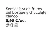 Oferta de Blanco - Semiesfera De Frutos Del Bosque Y Chocolate por 5,95€ en El Corte Inglés