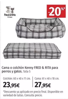 Oferta de Rita - Cama O Colchon Kenny Fred &  Para Perros Y Gatos por 23,95€ en El Corte Inglés