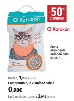 Oferta de Katakan - Arena Absorbente Para Gatos por 1,96€ en El Corte Inglés