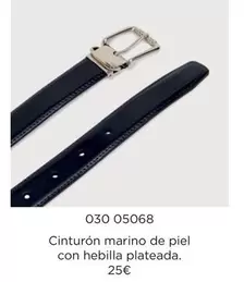 Oferta de Cinturon Marino De Piel Con Hebilla Plateada por 25€ en El Corte Inglés