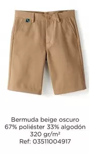 Oferta de Bermuda Beige Oscuro 67% Poliéster 33% Algodón en El Corte Inglés