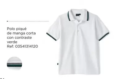 Oferta de Polo - Polo Piqué De Manga Corta Con Contraste Verde en El Corte Inglés