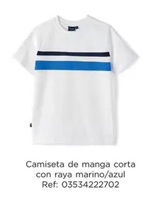 Oferta de Camiseta De Manga Corta Con Raya Marino/Azul en El Corte Inglés