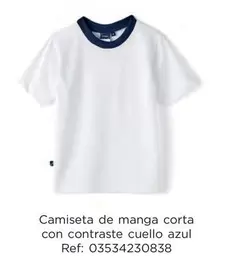 Oferta de Camiseta De Manga Corta Con Contraste Cuello Azul en El Corte Inglés