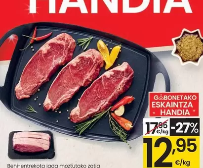 Oferta de Entrecot De Vacuno Trozo Precortado por 12,95€ en Eroski