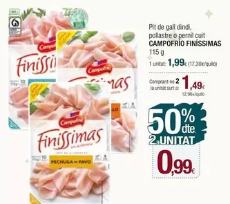 Oferta de Campofrío - Pit De Gall Dindi, Pollastre O Pernil Cuit por 1,99€ en Condis