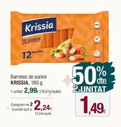 Oferta de Krissia - Barretes De Surimi por 2,99€ en Condis