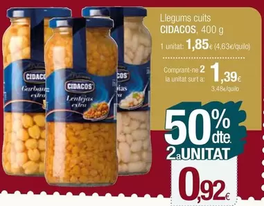 Oferta de Cidacos - Llegums Cuits por 1,85€ en Condis