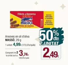 Oferta de Massó - Anxoves En Oli D'oliva por 4,99€ en Condis