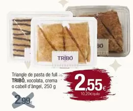 Oferta de Bo - Triangle De Pasta De Full Xocolata, Crema O Cabell D'àngel por 2,99€ en Condis