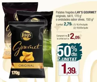 Oferta de Lay's - Patates Fregides Gourmet por 2,79€ en Condis