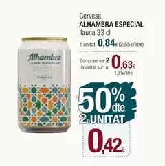 Oferta de Alhambra - Cervesa Especial por 0,84€ en Condis