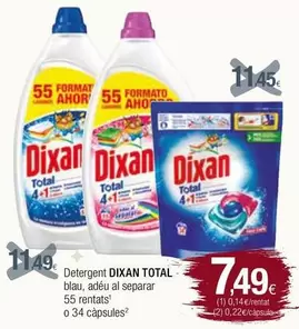 Oferta de Dixan - Detergent Total por 7,49€ en Condis