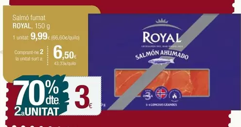 Oferta de Royal - Salmon Ahumado por 9,99€ en Condis