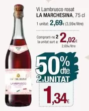 Oferta de Vi Lambrusco Rosat por 2,69€ en Condis