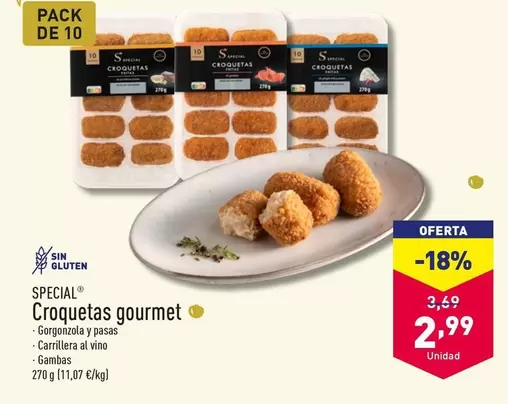 Oferta de Special - Croquetas Gourmet por 2,99€ en ALDI