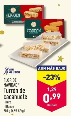 Oferta de Flor De Navidad - Turrón De Cacahuete por 0,99€ en ALDI