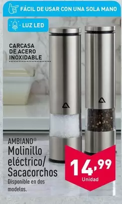 Oferta de Ambiano - Molinillo Eléctrico/Sacacorchos  por 14,99€ en ALDI