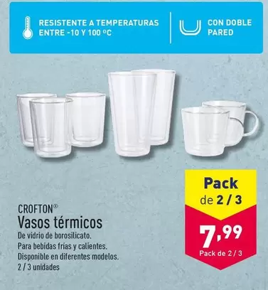 Oferta de Crofton - Vasos Térmicos por 7,99€ en ALDI