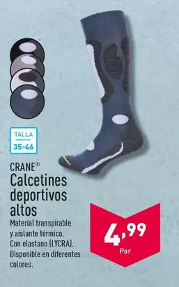 Oferta de Crane - Calcetines Deportivos Altos por 4,99€ en ALDI