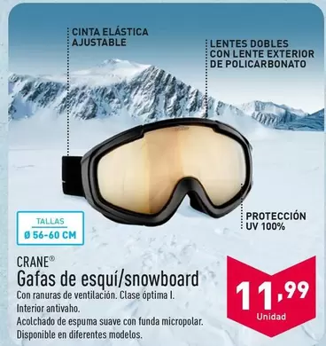 Oferta de Crane - Gafas De Esquí/Snowboard  por 11,99€ en ALDI