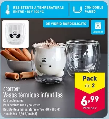 Oferta de Crofton - Vasos Térmicos Infantiles por 3,5€ en ALDI