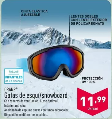 Oferta de Crane - Gafas De Esquí/Snowboard  por 11,99€ en ALDI