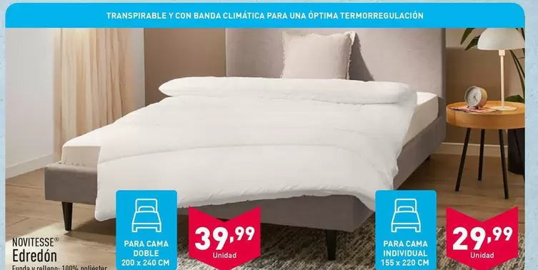 Oferta de Novitesse - Edredón por 29,99€ en ALDI