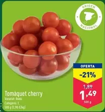 Oferta de Tomàquet Cherry por 1,49€ en ALDI