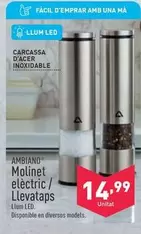 Oferta de Ambiano - Molinet Elèctric/Llevataps por 14,99€ en ALDI