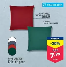 Oferta de Home Creation - Coixí De Pana por 7,99€ en ALDI