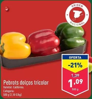 Oferta de Pebrots Dolcos Tricolor por 1,09€ en ALDI