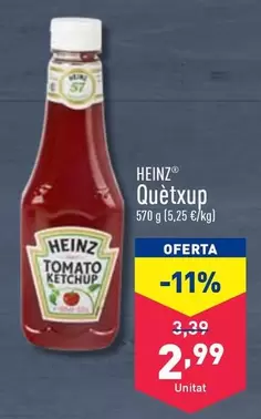 Oferta de Heinz - Quetxup por 2,99€ en ALDI