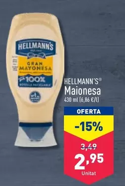 Oferta de Hellmann's - Maionesa por 2,95€ en ALDI