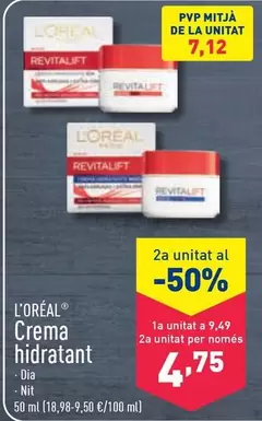 Oferta de L'Oréal - Crema Hidratant por 9,49€ en ALDI