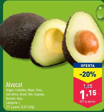 Oferta de Alvocat por 1,15€ en ALDI