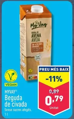 Oferta de Myvay - Beguda De Civada por 0,79€ en ALDI