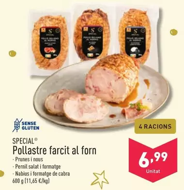 Oferta de Pollastre Farcit Al Forn por 6,99€ en ALDI