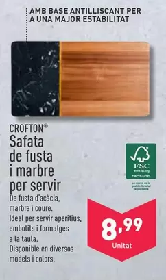 Oferta de Crofton - Safata De Fusta I Marbre Per Servir por 8,99€ en ALDI