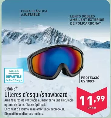 Oferta de Crane Ulleres D'esqui/ Snowboard por 11,99€ en ALDI