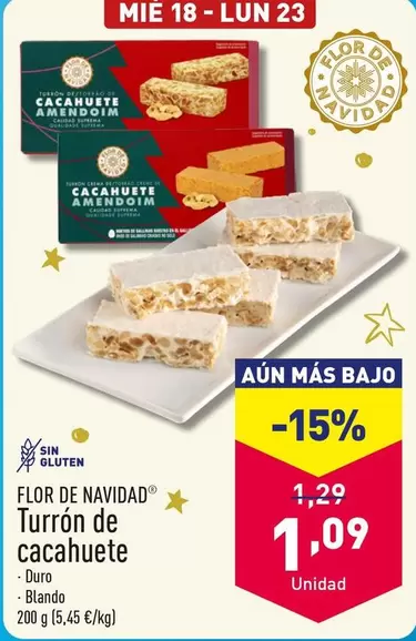 Oferta de Flor De Navidad - Turrón De Cacahuete por 1,09€ en ALDI