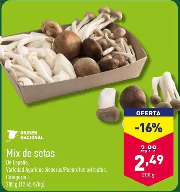 Oferta de Mix De Setas por 2,49€ en ALDI