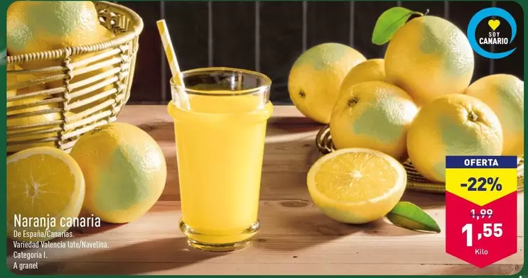 Oferta de Naranja Canaria por 1,55€ en ALDI