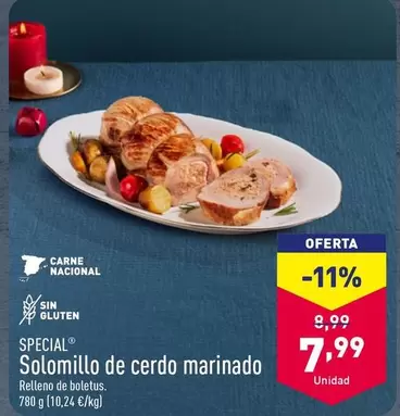 Oferta de Special - Solomillo De Cerdo Marinado por 7,99€ en ALDI