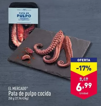 Oferta de El Mercado - Pata De Pulpo Cocida por 6,99€ en ALDI